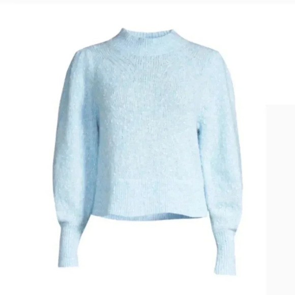 Rebecca Taylor Optic Tweed Texture Alpaca/Wool Blend Mock Neck Sweater(S) - Picture 7 of 10